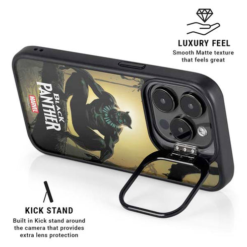 Marvel Black Panther TChalla King of Wakanda iPhone 15 Pro Kickstand Case