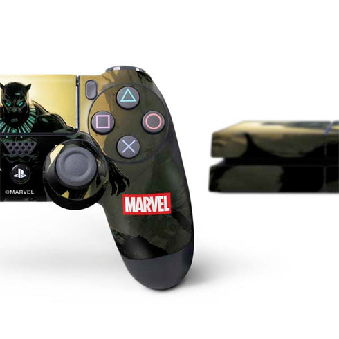 Marvel Black Panther TChalla King of Wakanda PS4 Console and Controller Bundle Skin