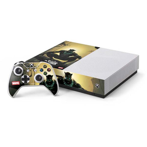 Marvel Black Panther TChalla King of Wakanda Xbox One S Console and Controller Bundle Skin