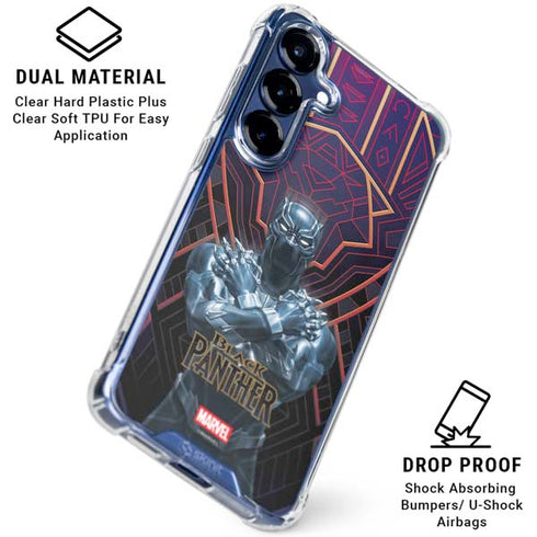 Marvel Black Panther Wakanda Salute Galaxy S25 Plus Clear Case