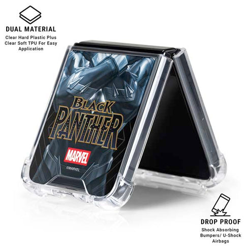 Marvel Black Panther Wakanda Salute Galaxy Z Flip6 Clear Case