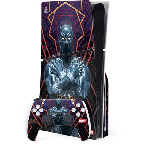 Marvel Black Panther Wakanda Salute PS5 Slim Disk Bundle Skin