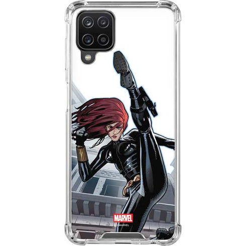 Marvel Black Widow High Kick Galaxy A12 Clear Case