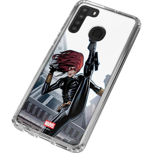 Marvel Black Widow High Kick Galaxy A21 Clear Case
