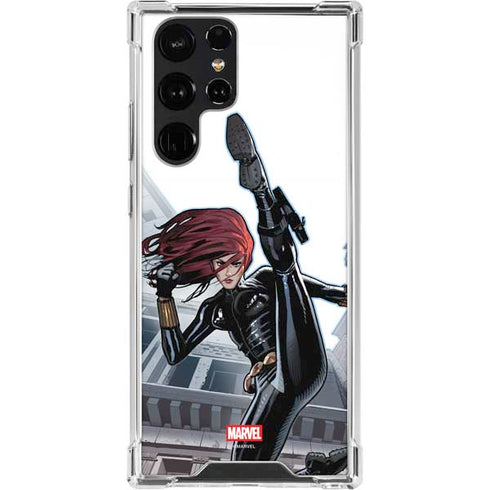 Marvel Black Widow High Kick Galaxy S22 Ultra Clear Case