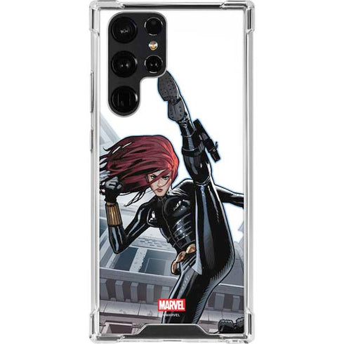 Marvel Black Widow High Kick Galaxy S23 Ultra Clear Case