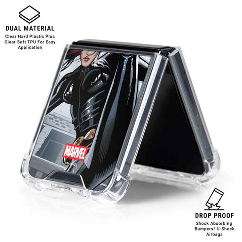 Marvel Black Widow High Kick Galaxy Z Flip6 Clear Case