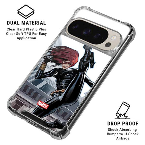 Marvel Black Widow High Kick Google Pixel 9 Pro XL Clear Case