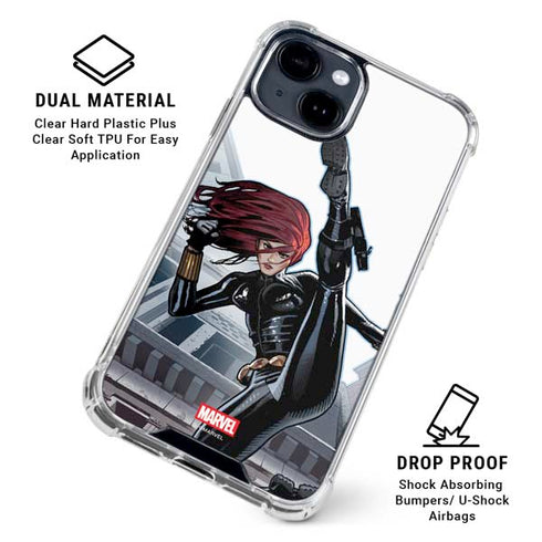 Marvel Black Widow High Kick iPhone 14 Plus Clear Case