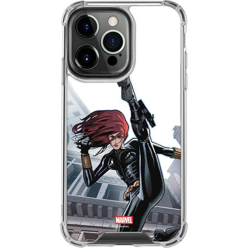 Marvel Black Widow High Kick iPhone 14 Pro Clear Case