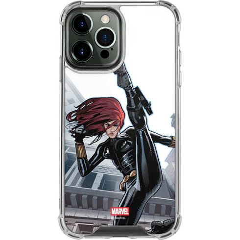 Marvel Black Widow High Kick iPhone 14 Pro Max Clear Case