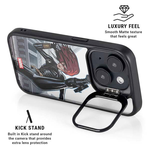 Marvel Black Widow High Kick iPhone 15 Kickstand Case