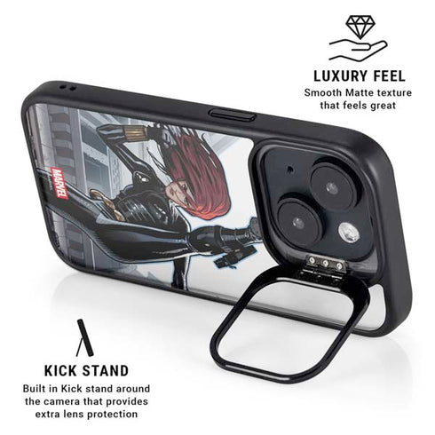 Marvel Black Widow High Kick iPhone 15 Plus Kickstand Case