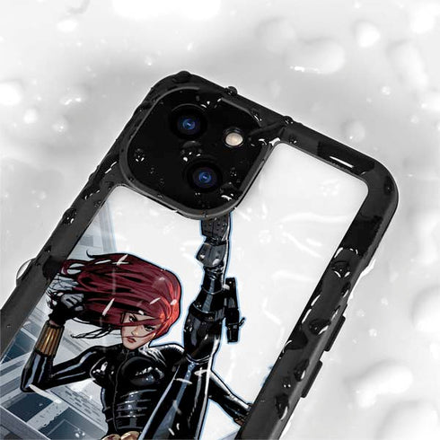 Marvel Black Widow High Kick iPhone 15 Plus Waterproof Case