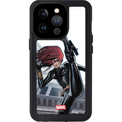 Marvel Black Widow High Kick iPhone 15 Pro Waterproof Case