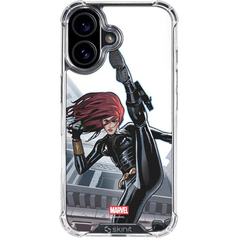 Marvel Black Widow High Kick iPhone 16 Clear Case