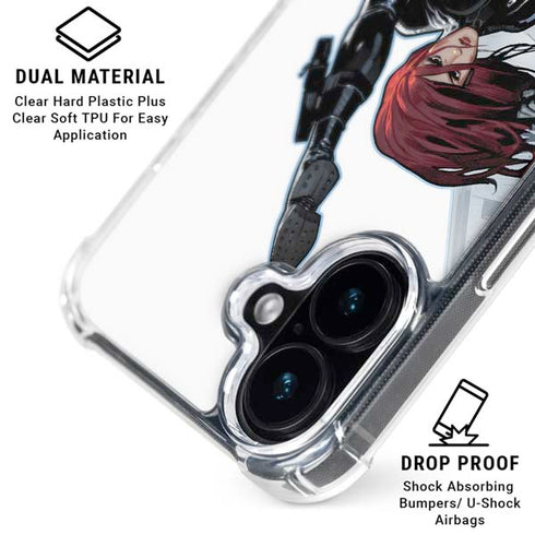 Marvel Black Widow High Kick iPhone 16 Plus Clear Case