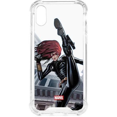 Marvel Black Widow High Kick iPhone XS Clear Case