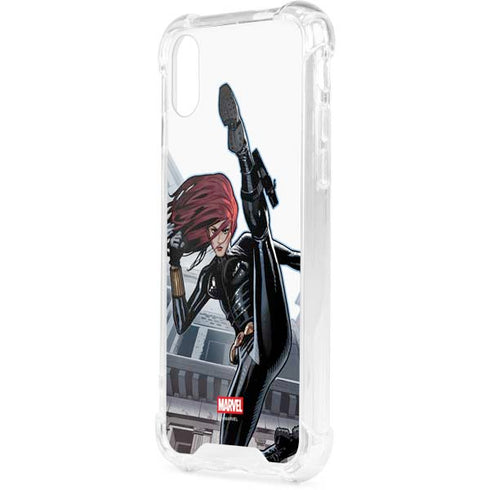 Marvel Black Widow High Kick iPhone XS Clear Case