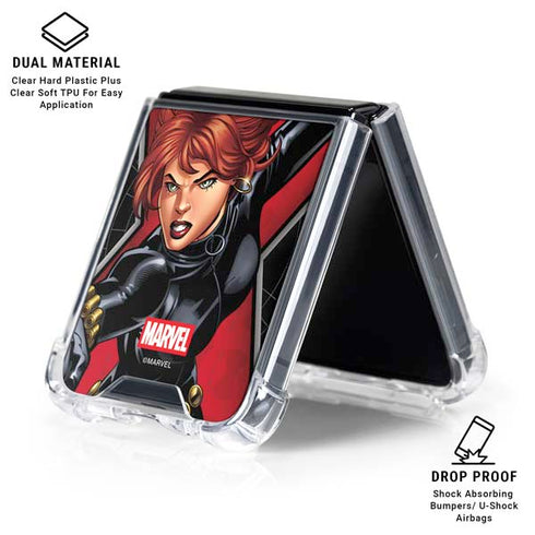 Marvel Black Widow Natasha Romanova Galaxy Z Flip6 Clear Case