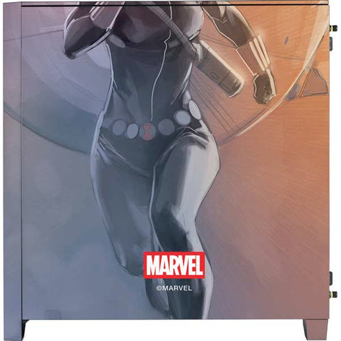 Marvel Black Widow Running Corsair 4000D Tempered Glass Mid-Tower ATX Case Skin