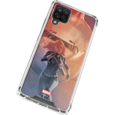 Marvel Black Widow Running Galaxy A12 Clear Case