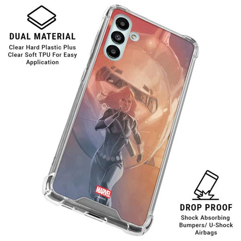 Marvel Black Widow Running Galaxy A13 5G Clear Case