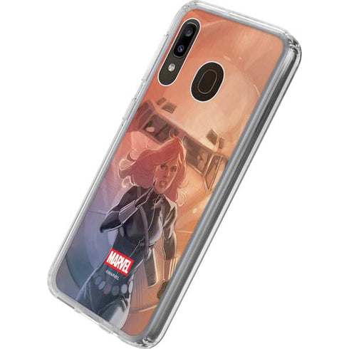Marvel Black Widow Running Galaxy A20 Clear Case