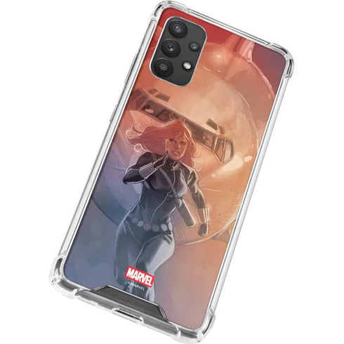 Marvel Black Widow Running Galaxy A32 5G Clear Case