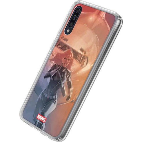 Marvel Black Widow Running Galaxy A50 Clear Case