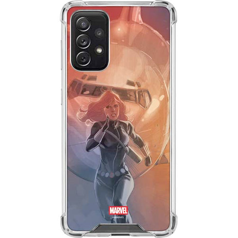 Marvel Black Widow Running Galaxy A72 5G Clear Case