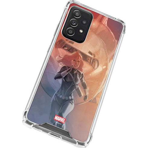 Marvel Black Widow Running Galaxy A72 5G Clear Case