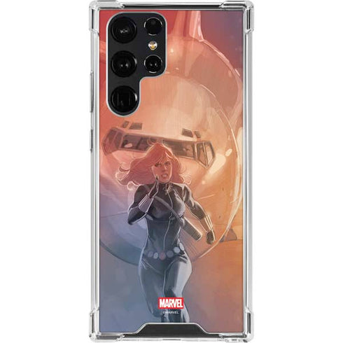 Marvel Black Widow Running Galaxy S22 Ultra Clear Case