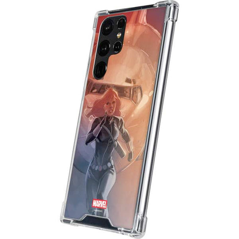 Marvel Black Widow Running Galaxy S23 Ultra Clear Case
