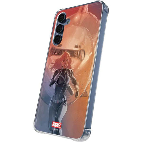 Marvel Black Widow Running Galaxy S24 Clear Case