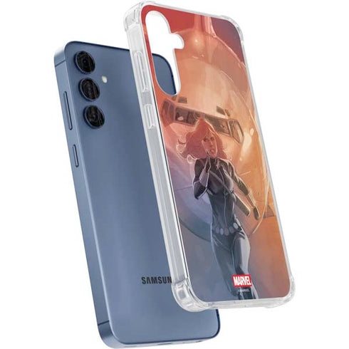 Marvel Black Widow Running Galaxy S24 Clear Case