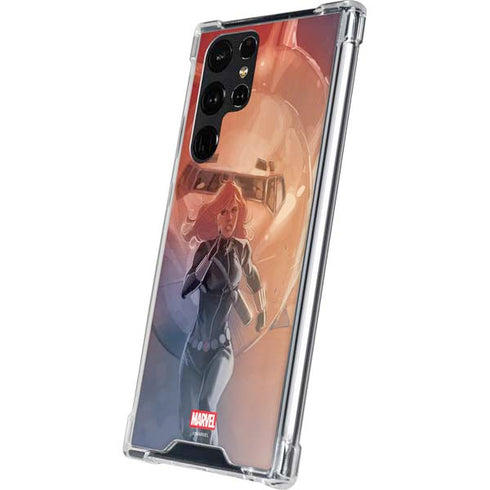 Marvel Black Widow Running Galaxy S24 Ultra Clear Case