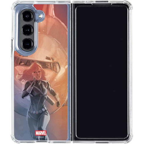 Marvel Black Widow Running Galaxy Z Fold5 5G Clear Case