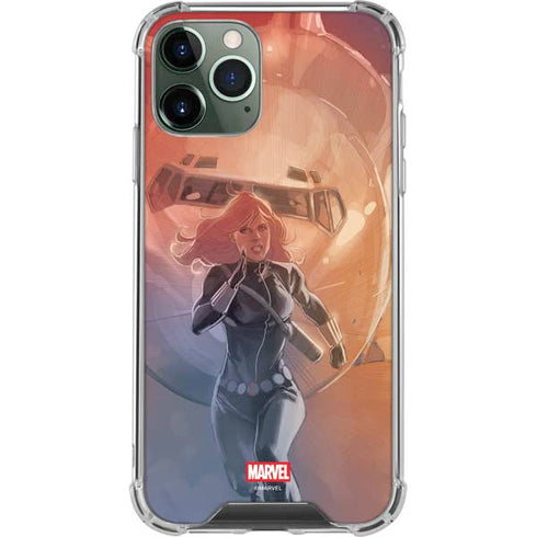Marvel Black Widow Running iPhone 11 Pro Max Clear Case