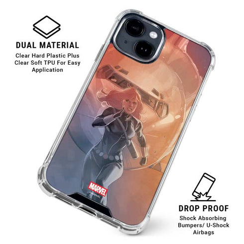 Marvel Black Widow Running iPhone 14 Plus Clear Case
