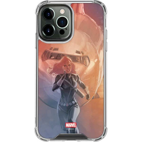 Marvel Black Widow Running iPhone 14 Pro Max Clear Case