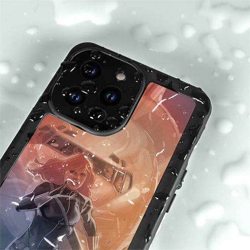 Marvel Black Widow Running iPhone 14 Pro Max Waterproof Case