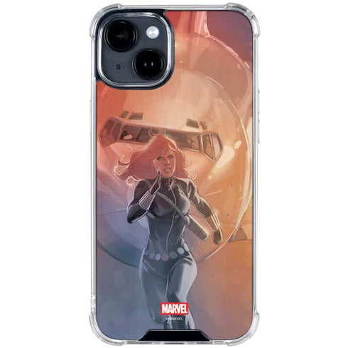 Marvel Black Widow Running iPhone 15 Plus Clear Case