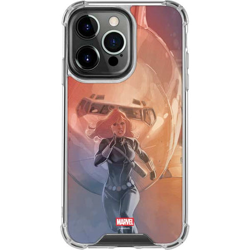 Marvel Black Widow Running iPhone 15 Pro Clear Case