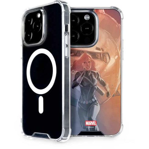 Marvel Black Widow Running iPhone 15 Pro MagSafe Case
