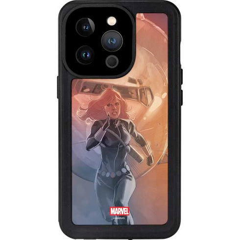 Marvel Black Widow Running iPhone 15 Pro Waterproof Case