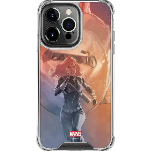 Marvel Black Widow Running iPhone 16 Pro Max Clear Case