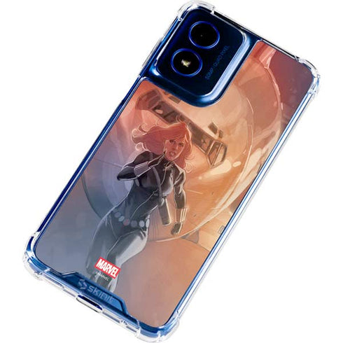 Marvel Black Widow Running Moto G 5G (2024) Clear Case