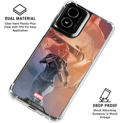 Marvel Black Widow Running Moto G Power 5G (2024) Clear Case