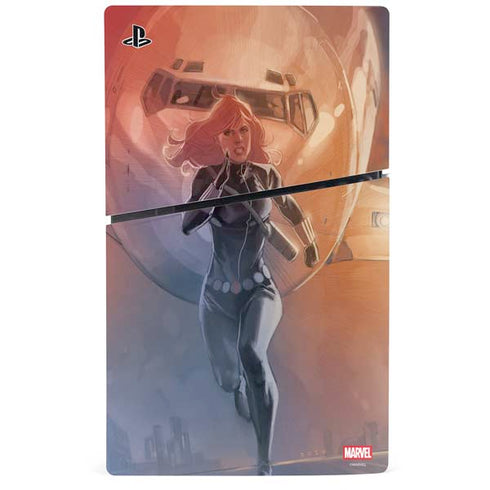 Marvel Black Widow Running PS5 Slim Digital Edition Console Skin